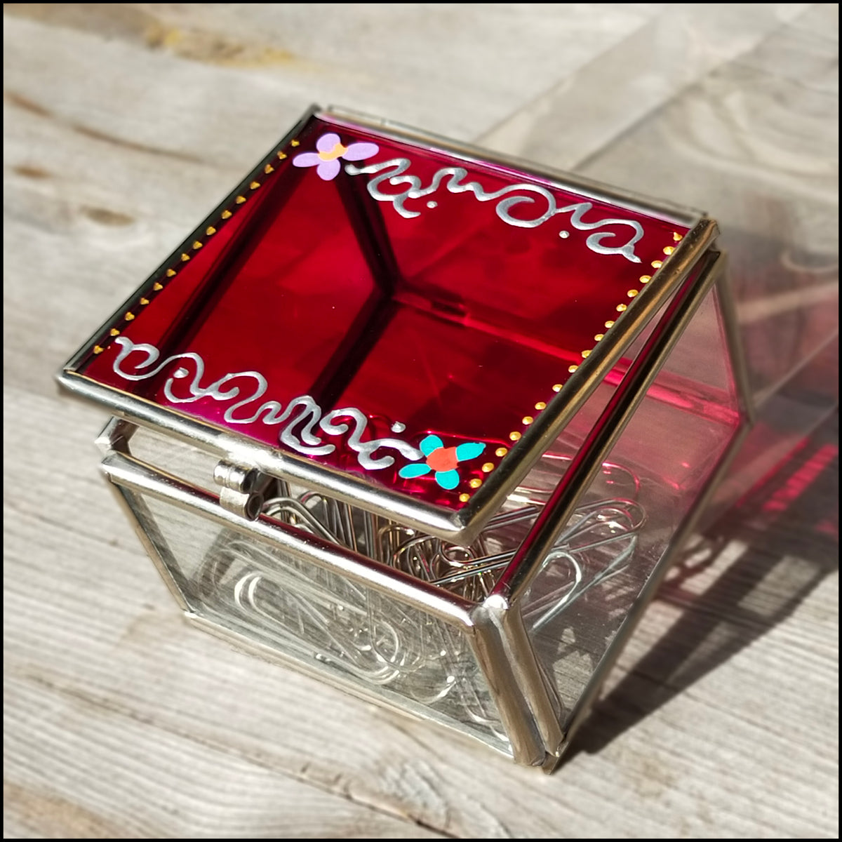 Personal Gift Stained Glass Jewel Box Customise Your Colour & Name