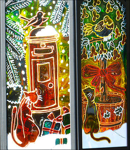 Christmas Cat Postbox Lantern