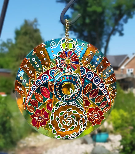 Multi Colour Art Nouveau Mandala Suncatcher