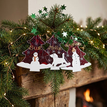 Snowman Family Tree Baubles in CHRISTMAS RED