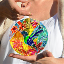 Happy Hummingbird Hanging Suncatcher