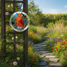 Colourful Stained Glass Owl Hanging Suncatcher