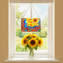 Sunflower Sunshine Abstract Stained Glass Picture Panel