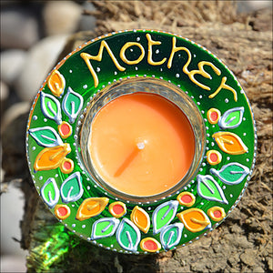 Spring Leaves Personalised Candleholder