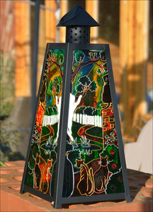 Cats in the Garden Large Lantern