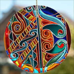 Celtic Knots Colourful Pattern Suncatcher