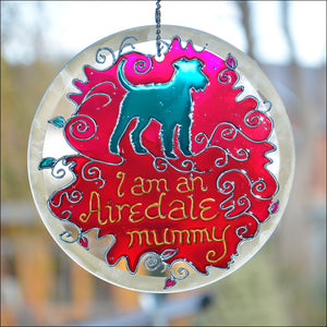 Airedale Dog Owner Hanging Suncatcher
