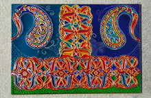 Colourful Indian Style Celtic Knots Glass Painting Picture Panel