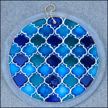 Moroccan Tiles Shades of Blue Suncatcher