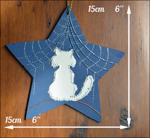 Star Cat Christmas Bauble Wall Hanging