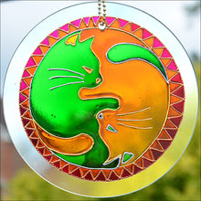 Yin Yang Cats Green & Gold