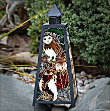 Owls in a Forest Lantern